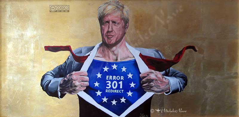 brexit Johnson UK Superman Clark Kent EU goldleaf art error 301 redirect
