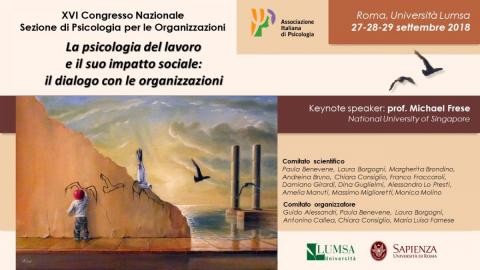 "Oltre i confini" al XVI Congresso Nazionale AIP della Sezione di Psicologia per le Organizzazioni è organizzato dalle Università Sapienza e Lumsa di Roma