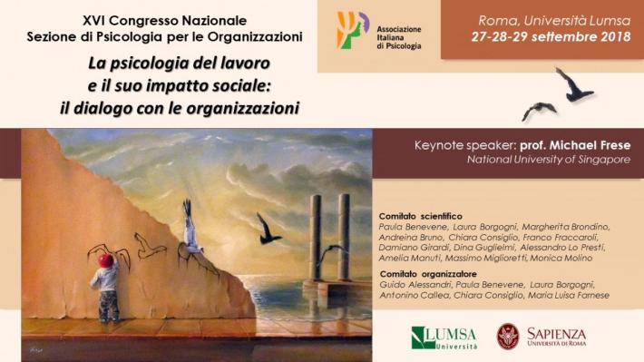 "Oltre i confini" al XVI Congresso Nazionale AIP della Sezione di Psicologia per le Organizzazioni è organizzato dalle Università Sapienza e Lumsa di Roma 
