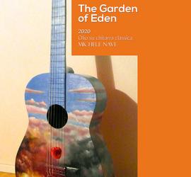The garden of Eden quadro olio su chitarra classica Il giardino dell'Eden